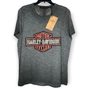 Harley-Davidson Cycles 1W 1X Studded Logo Short Sleeve T-shirt